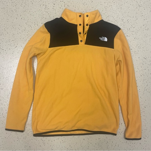 The North Face TKA Glacier Snap-Neck Fleece Pullover- Yellow Women's Small - Picture 1 of 5
